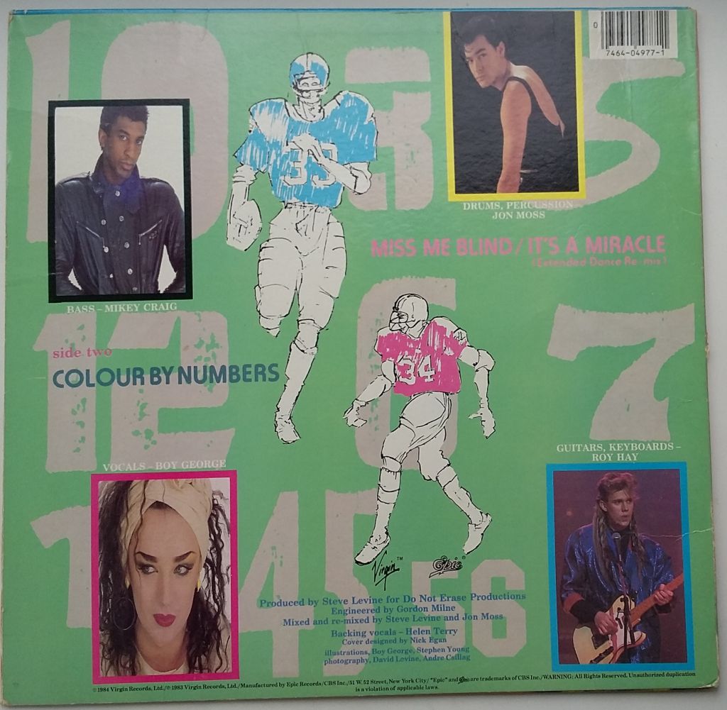 CULTURE CLUB Miss Me Blind / It's A Miracle 12", 33 ⅓ RPM, Single VG++/VG+ - фото фото фото 1