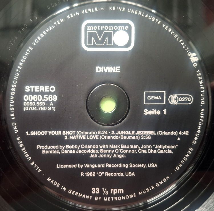 Divine - My First Album - 1982.   (LP). 12. Vinyl. Пластинка. Germany. - фото фото фото 2