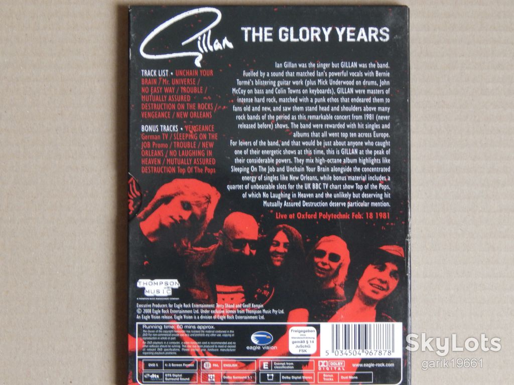 Gillan ‎– The Glory Years (DVD, Unofficial Release, Digipak) - фото фото фото 1