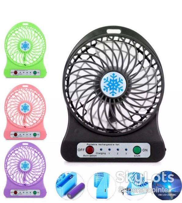 Портативный USB мини-вентилятор с аккумулятором Portable Mini Fan  (настольный) - фото фото фото 1