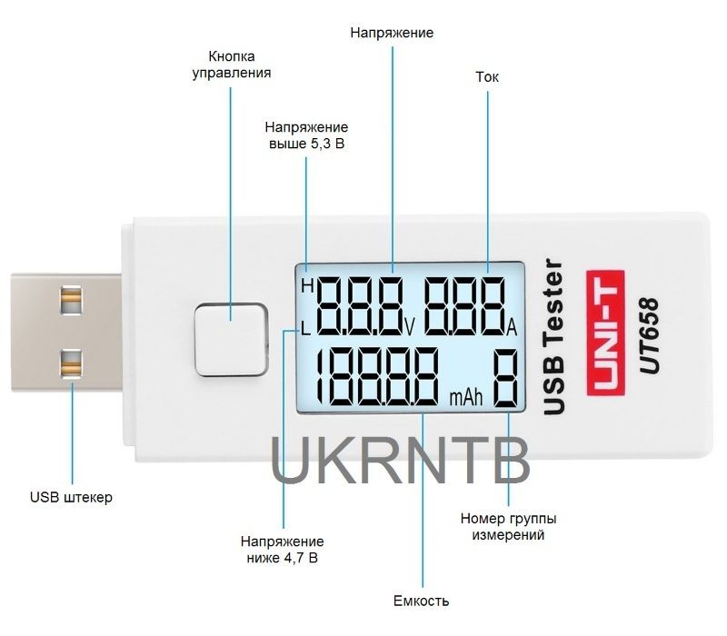 USB Тестер UNI-T, UT658. Новый. - фото фото фото 0
