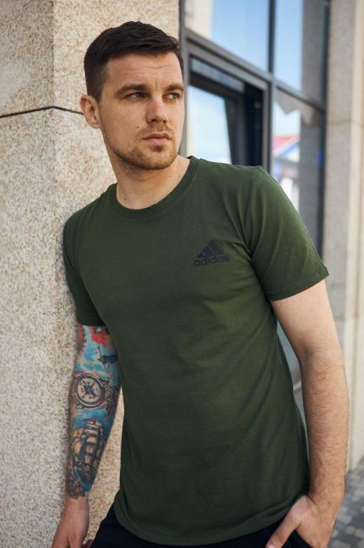 Футболка Adidas хаки - фото фото фото 2