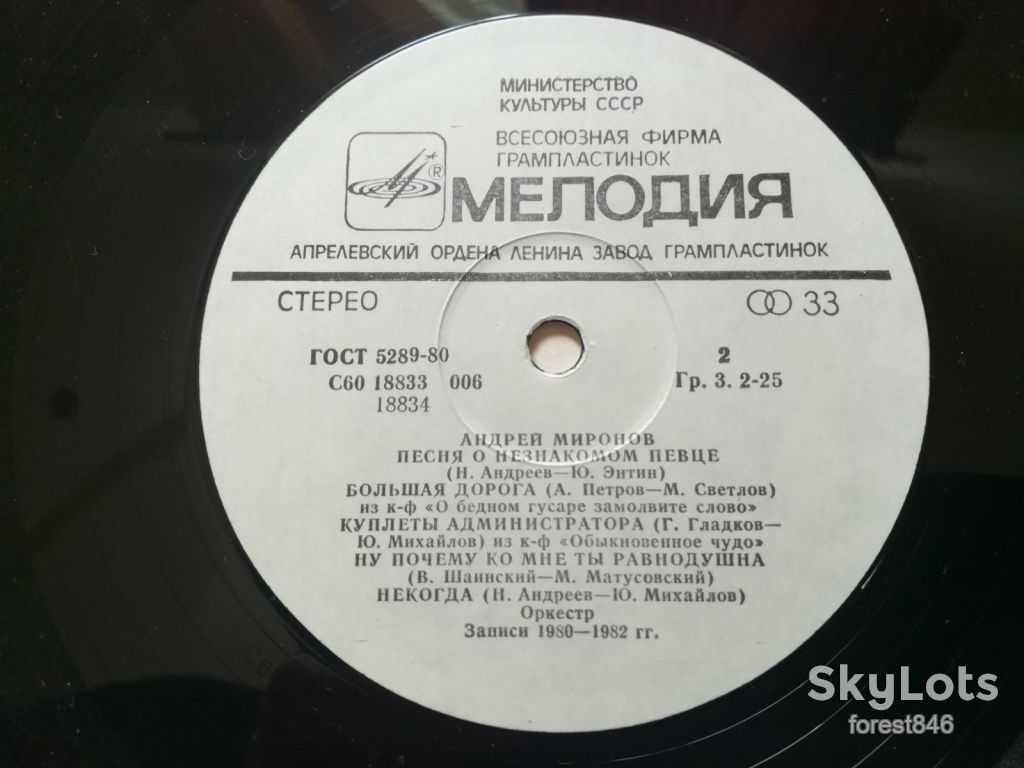Андрей Миронов-Вся жизнь моя-Ex.+, Мелодія - фото фото фото 5