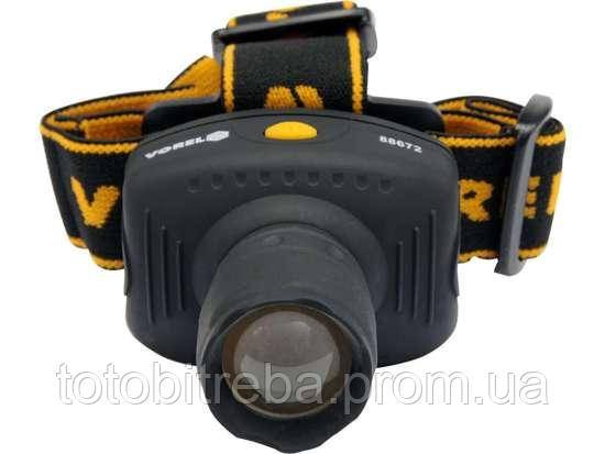 Ліхтар на чоло фонарік 3 функції 1 LED 1W VOREL-88672 - фото фото фото 0
