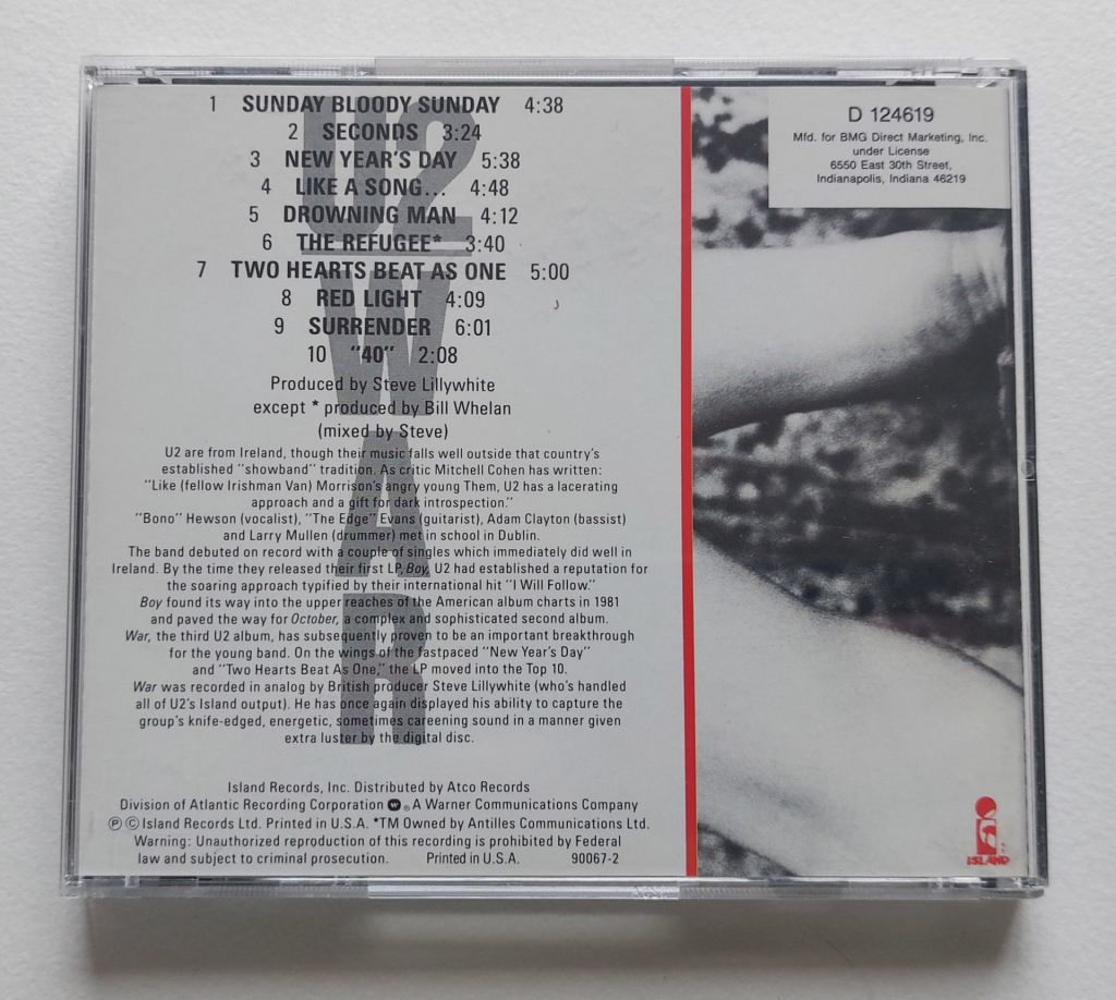 U2  “War”, 1983, USA, Island Records  , 1CD, Б/У - фото фото фото 4