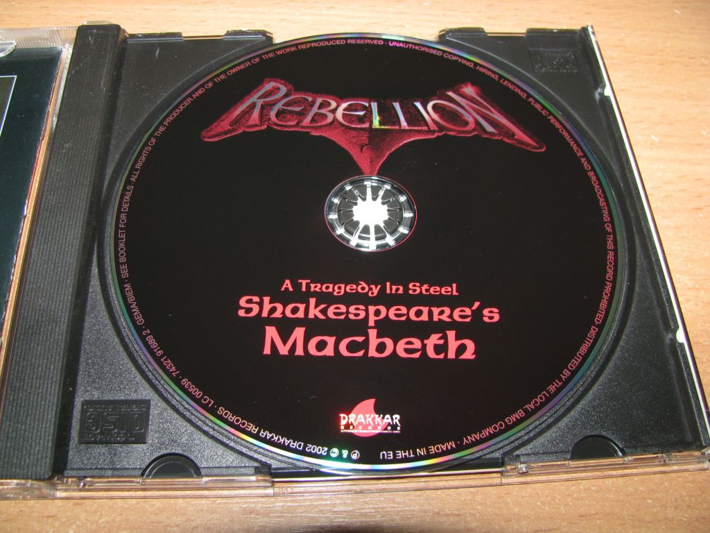 REBELLION - Shakespeare's Macbeth  (2002 Drakkar 1st press) - фото фото фото 2
