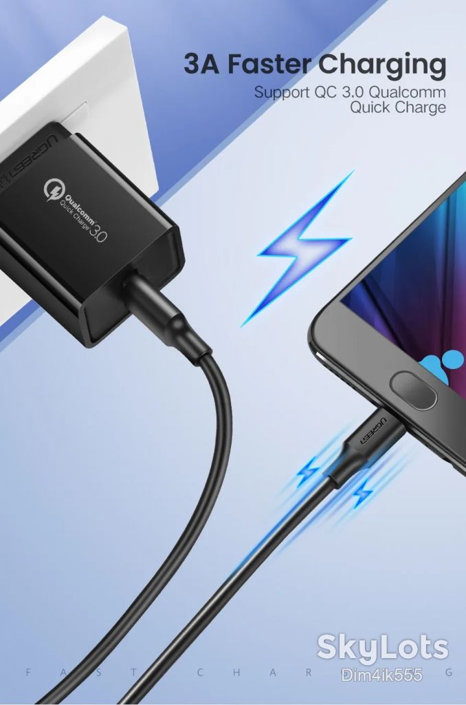 Кабель Ugreen US289 USB 2.0 - microUSB 3A 0.25 м Black - фото фото фото 1