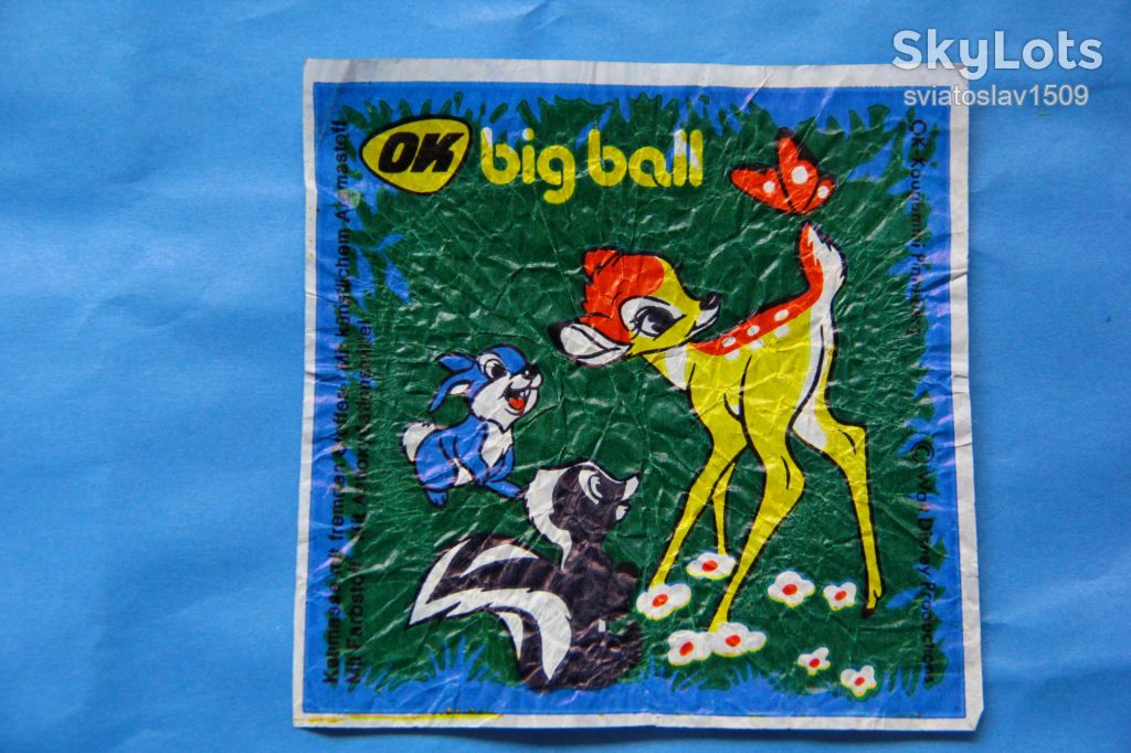 вкладыш этикетка жевательной резинки OK  BIG BALL - фото фото фото 0