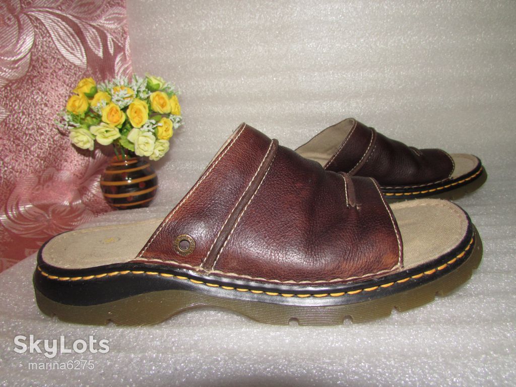 МУЖСКИЕ ШЛЁПАНЦЫ 100% НАТУРАЛЬНАЯ КОЖА~DR.MARTENS~р 44 - фото фото фото 0