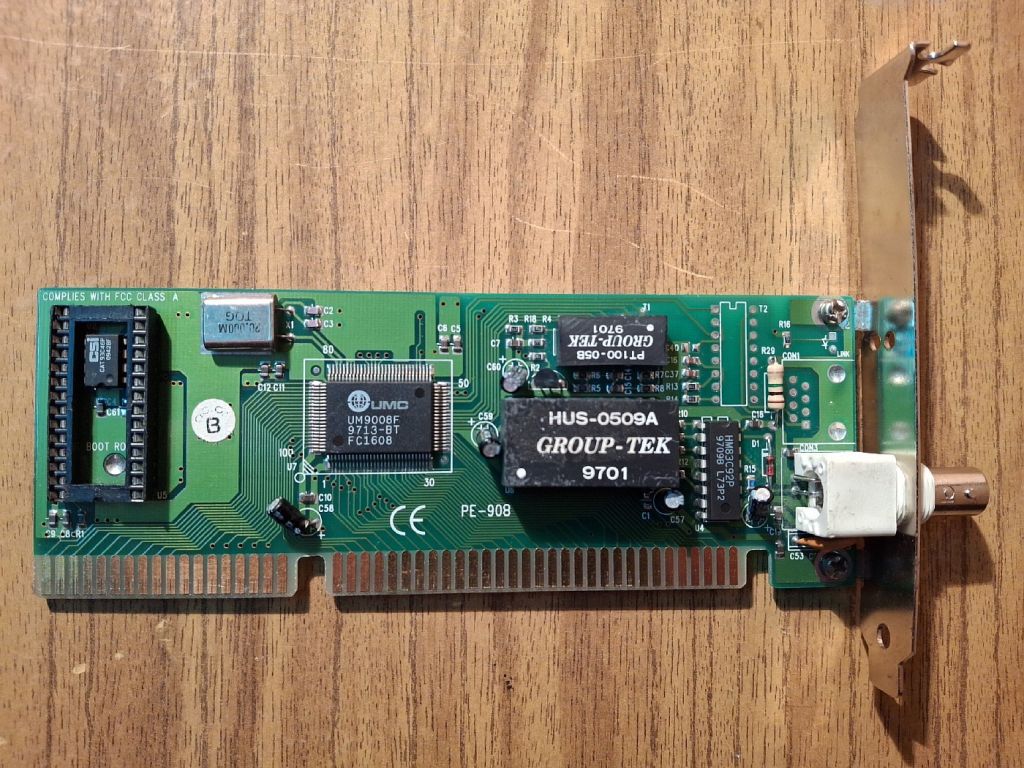 Сетевая карта UMC UM9008F ISA Ethernet card   (#01) - фото фото фото 0