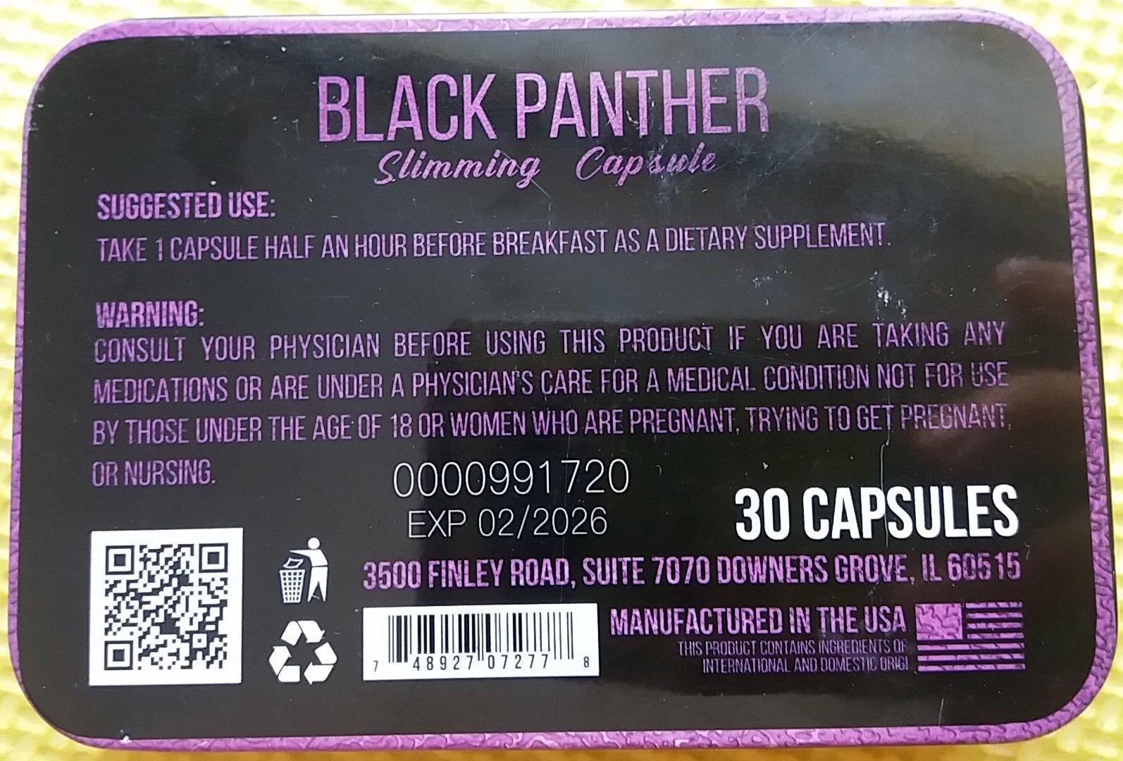 Черная пантера Black Panther 30 капсул для похудения - фото фото фото 1