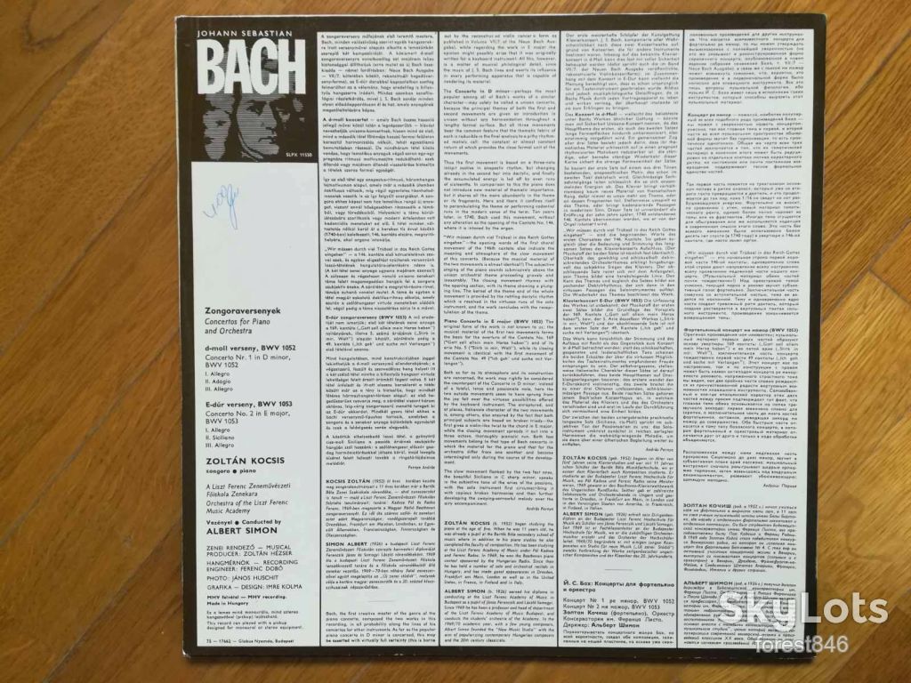 Bach-Piano concertos 2  (лам. конв.)-NM, Венгрия - фото фото фото 1