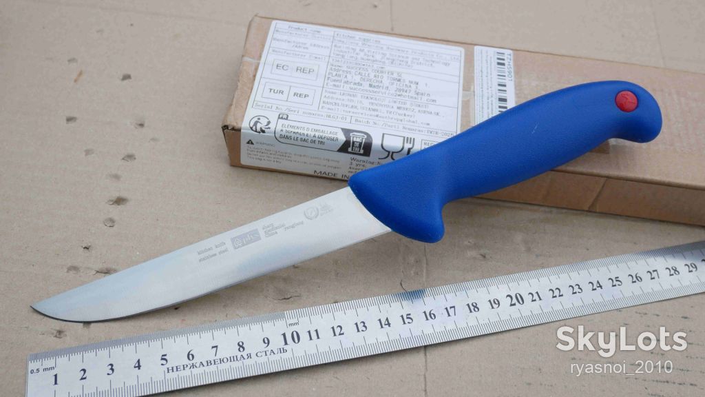 Plys TZHS901 D5, Plastic blue, 40Cr13 Satin, Kitchen Knife, Fixed - фото фото фото 0