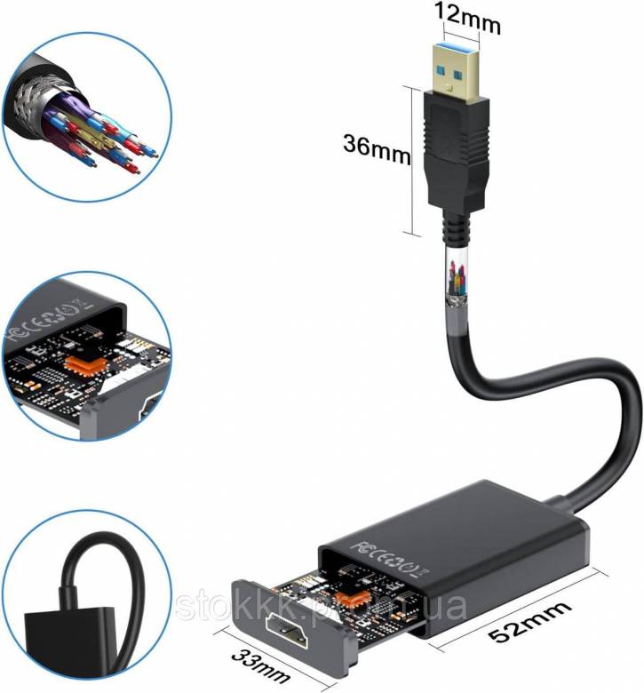 Адаптер аудио-видеоадаптер USB 3.0/2.0  HDMI для Windows Уценка - фото фото фото 1