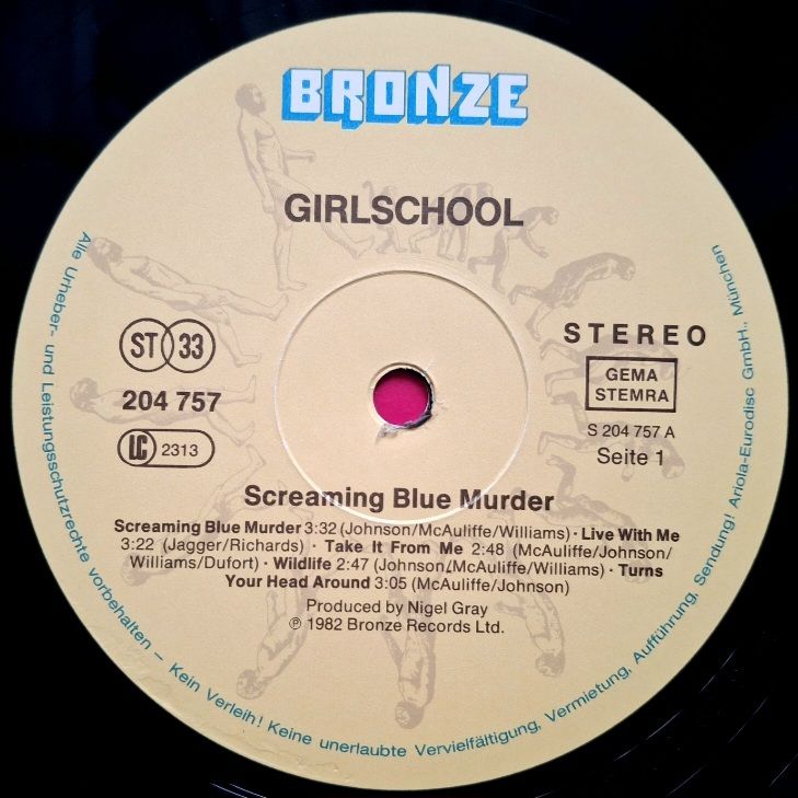 Girlschool - Screaming Blue Murder - 1982.   (LP). 12. Vinyl. Пластинка. Europe. - фото фото фото 3