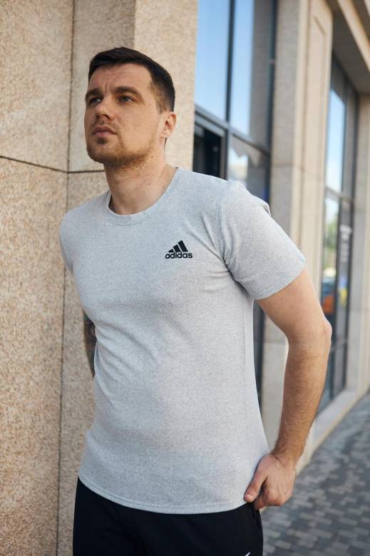 Футболка Adidas серая - фото фото фото 0