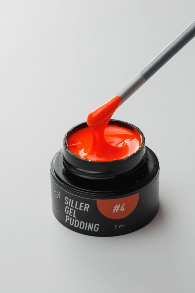 Твердый гель-лак Siller Gel Pudding №4      (оранжевый), 5мл - фото фото фото 3