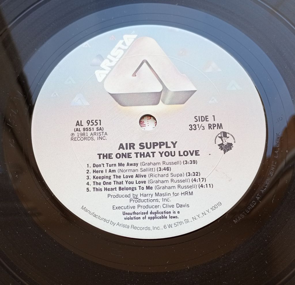 AIR SUPPLY The One That You Love LP VG+/EX- - фото фото фото 2