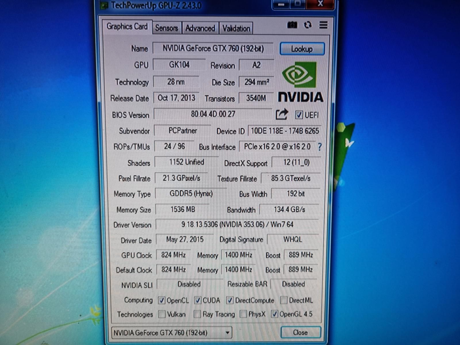 Nvidia GeForce GTX 760 - 1536 Mb 192 Bit - фото фото фото 1