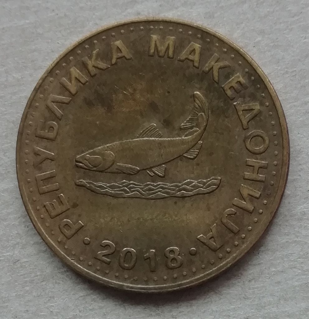 Македония 2 динара 2018   ФАУНА   РЫБА - фото фото фото 1