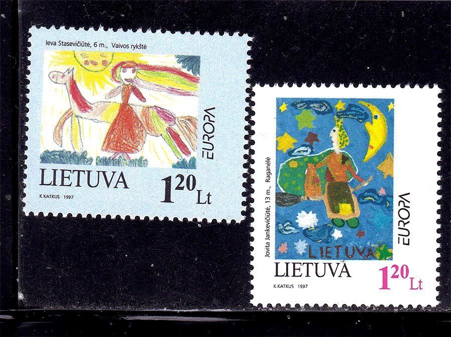 Литва 1997 г  MNH  - искусство - рисунки дети - фото фото фото 0