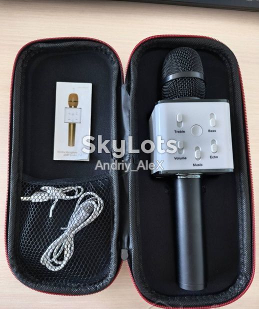 Bluetooth-мікрофон-караоке Wireless Microphone &amp; HiFi Speaker  (микрофон с чехлом) - фото фото фото 5