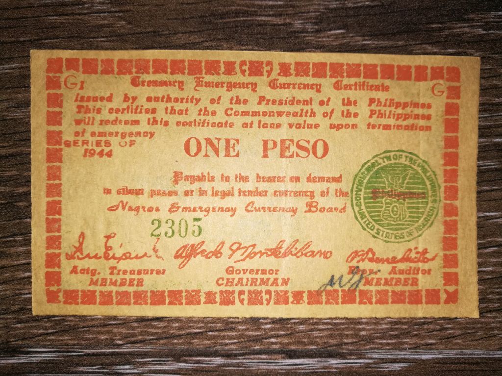 PHILIPPINES Філіппіни Негрос 1 песо 19454 - фото фото фото 0