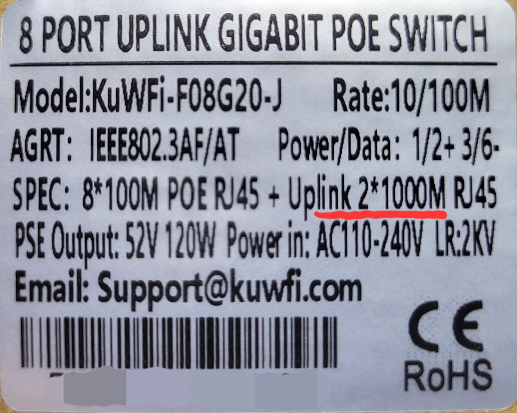 PoE Switch 52V KuWfi 1010B-J 8 Port 10/100Mbps Комутатор - фото фото фото 4