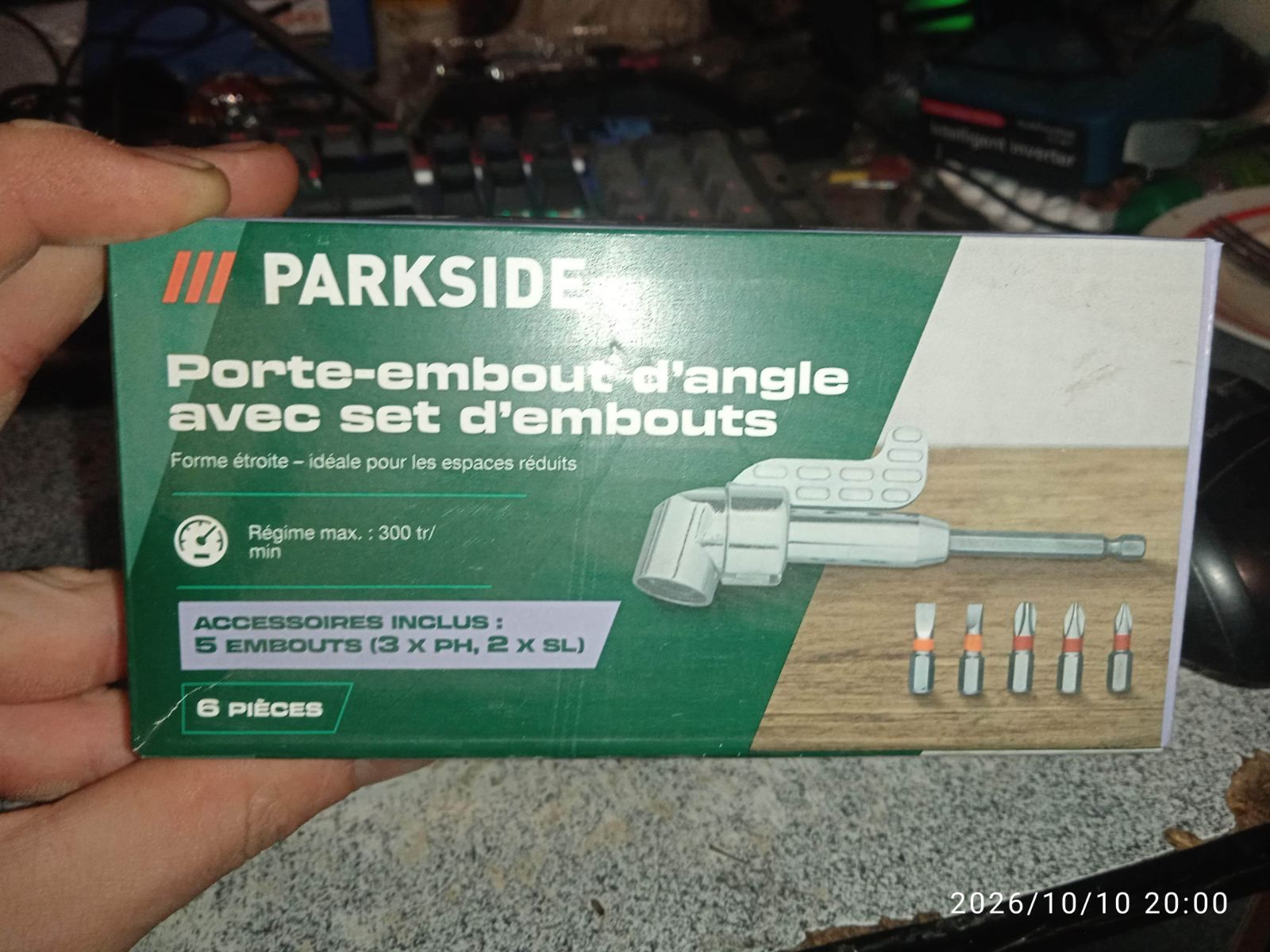 т Угловой держатель бит parkside с набором насадок, адаптер для шуруповерта 90° - фото фото фото 0
