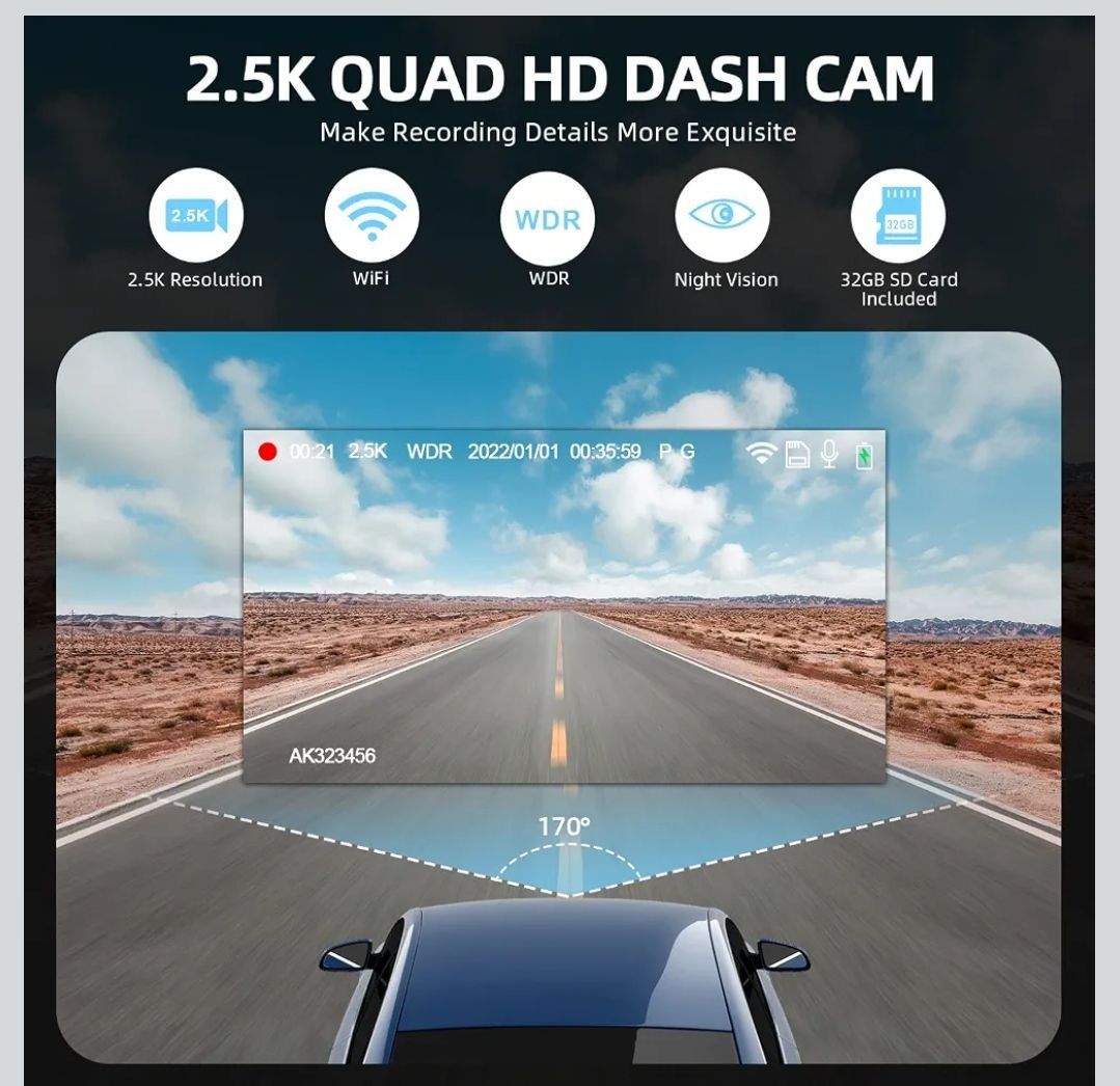 Видеорегистратор 2.5К Quad HD Dash Cam - фото фото фото 3