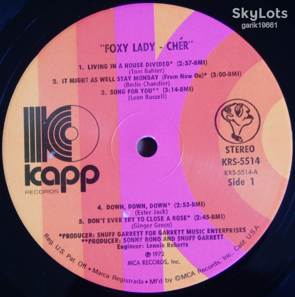 Cher – Foxy Lady  (Kapp Records – KRS-5514, US) EX/NM- - фото фото фото 2