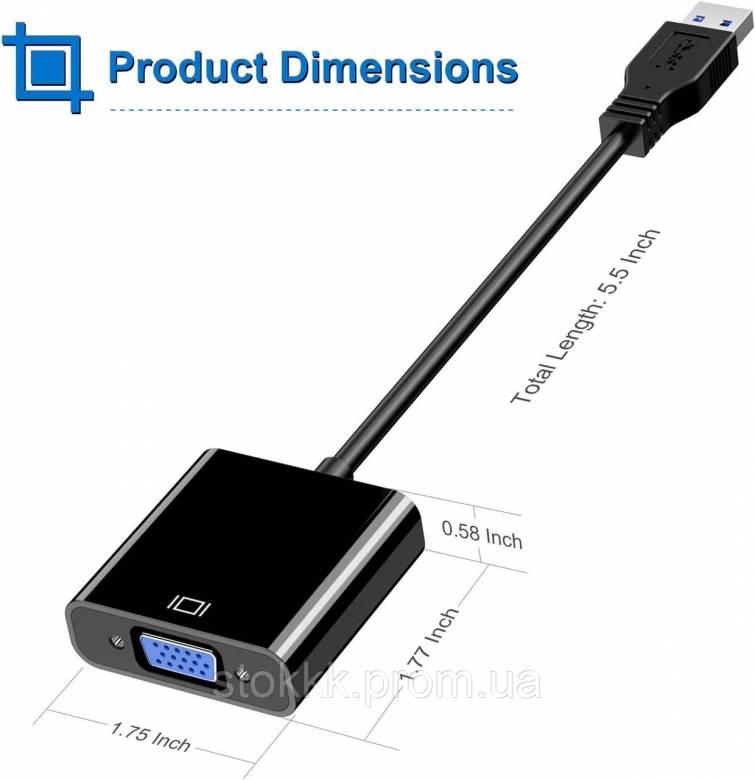 Адаптер USB 3.0-VGA для Windows Уценка - фото фото фото 3