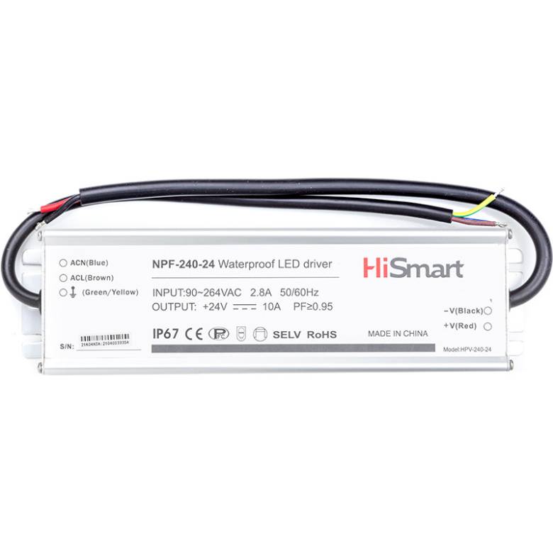 Блок питания HiSmart 24V, 10A, 240W, PFC, IP67 - фото фото фото 0
