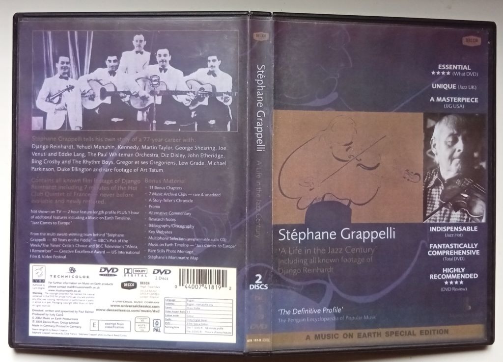 DVD Stephane Grappelli - A Life In The Jazz Century - фото фото фото 0
