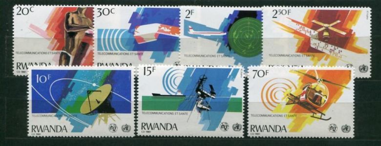 Руанда Rwanda Spce 1981 Mi  1127-1134A Telecommunications  MNH - фото фото фото 0