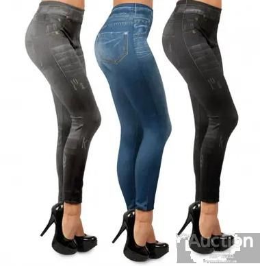 40607 Утягивающие лосины                              (джеггинсы) Slim`N Lift jeggings Caresse Jeans черные размер S - фото фото фото 1