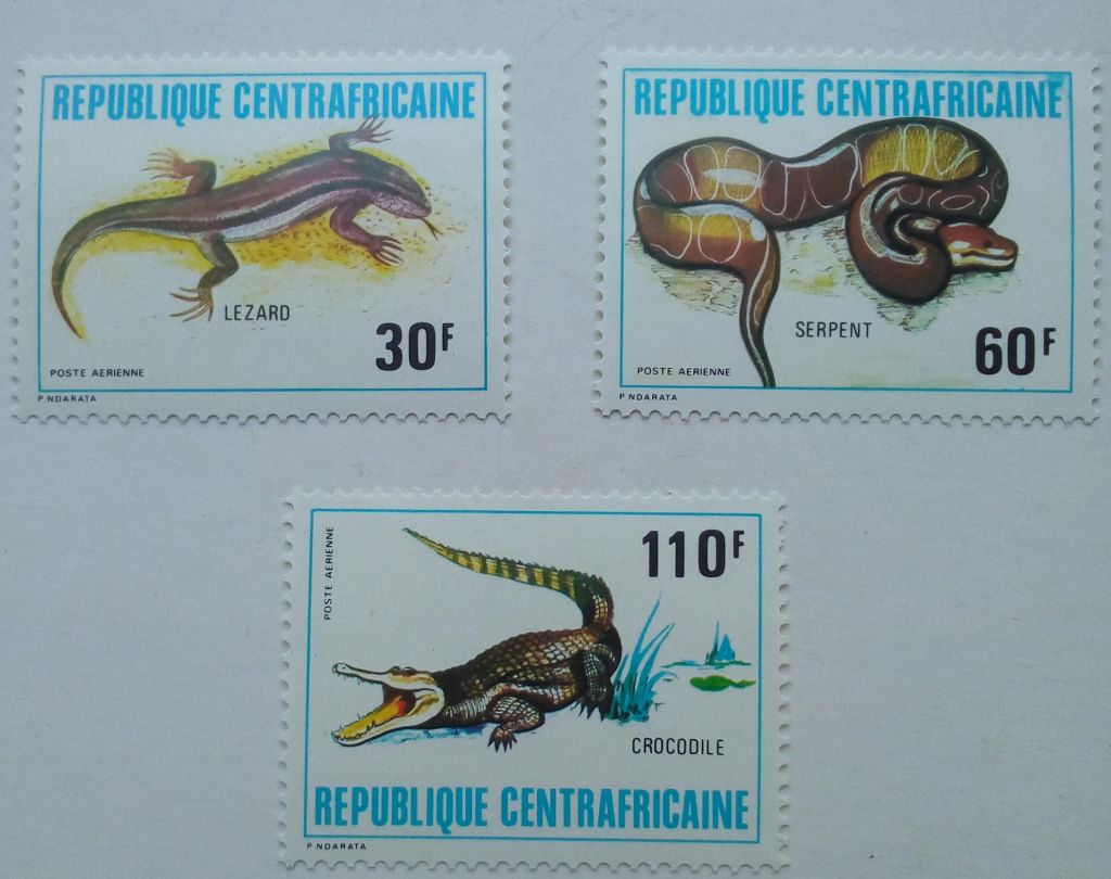 ЦАР 1981 Змея, ящерица, крокодил, фауна, MNH - фото фото фото 0