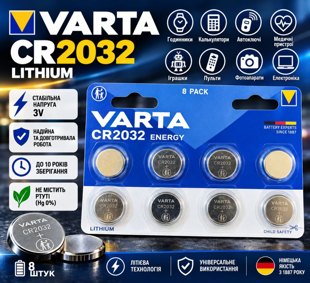 Набір VARTA CR2032 LITHIUM - фото фото фото 0