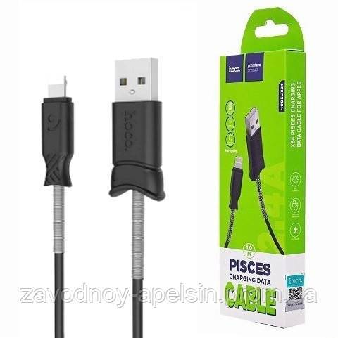 USB кабель Apple iPad lightning 1m Hoco X24 усиленный - фото фото фото 0