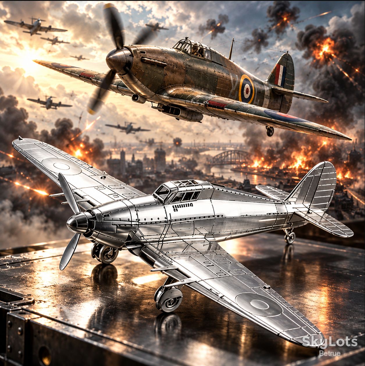 Металевий 3D Конструктор Винищувач «Харрікейн» Hurricane Fighter   (20071) - фото фото фото 0