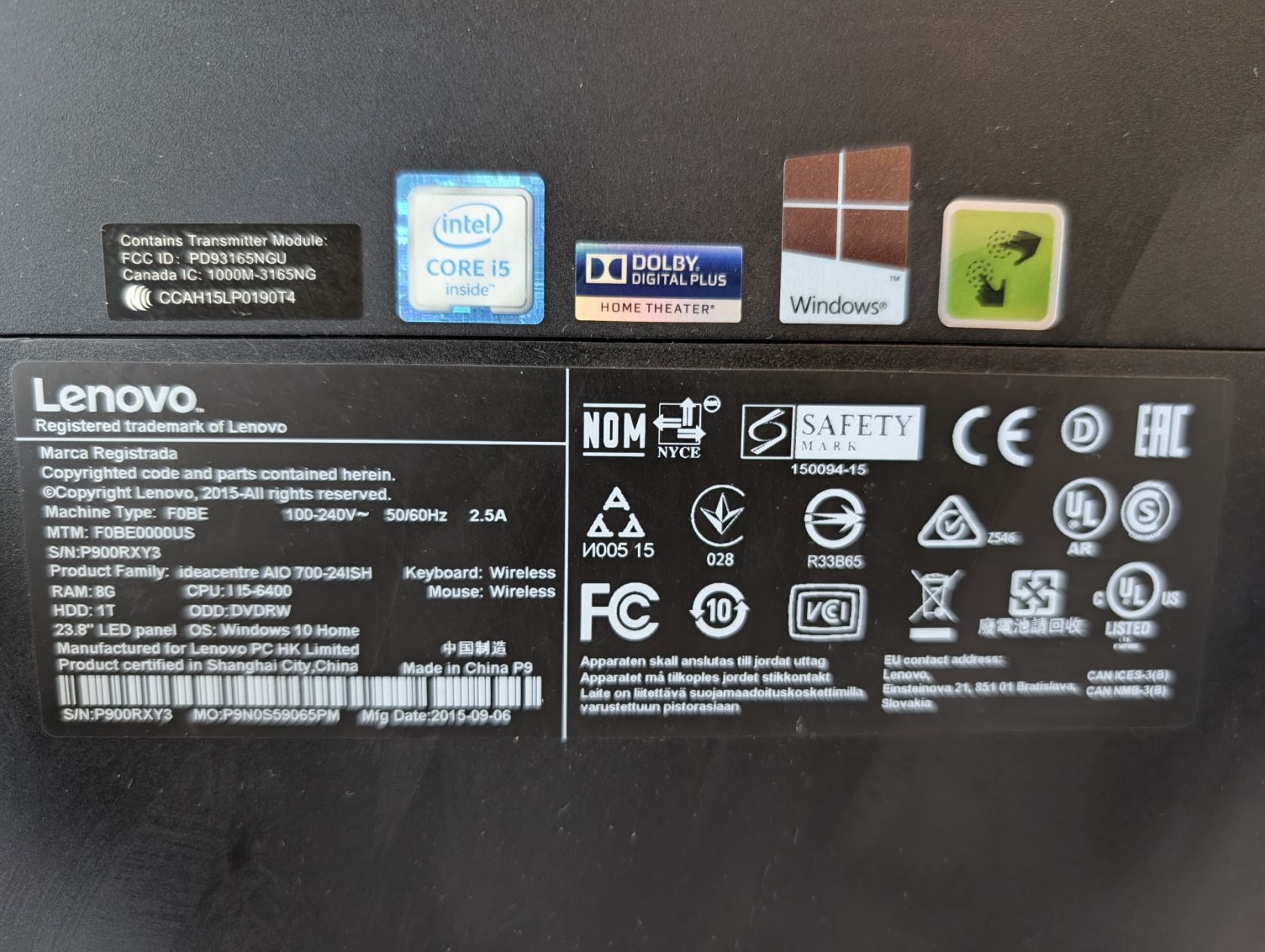 Lenovo AIO 700 23.8" 4K TOUCH / GTX 950 2GB/ SSD 512GB / i5 - фото фото фото 7