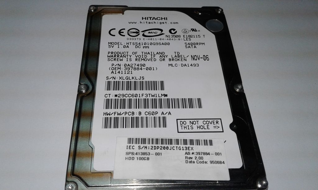 Жесткий диск HDD Hitachi HTS541010G9SA00 100GB 2.5 SATA - фото фото фото 0