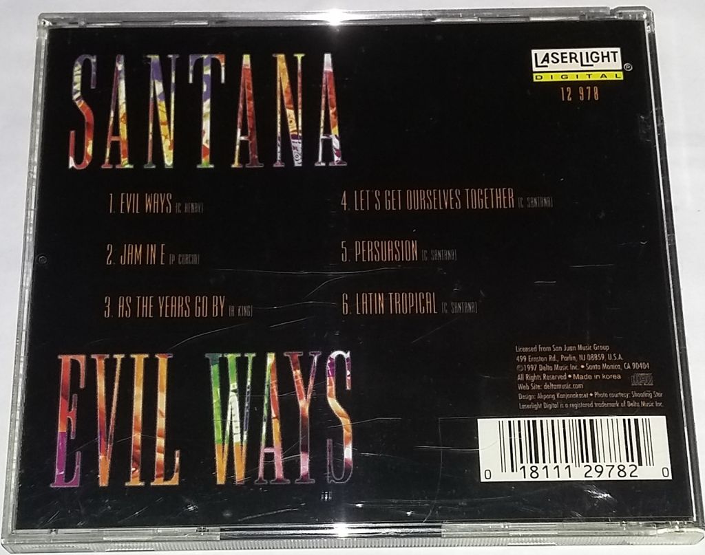 SANTANA Evil Ways  CD US - фото фото фото 2