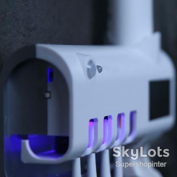 Держатель зубных щеток Brush Sterilizer, Белый / Диспенсер для зубной пасты / Уф стерилизатор - фото фото фото 5