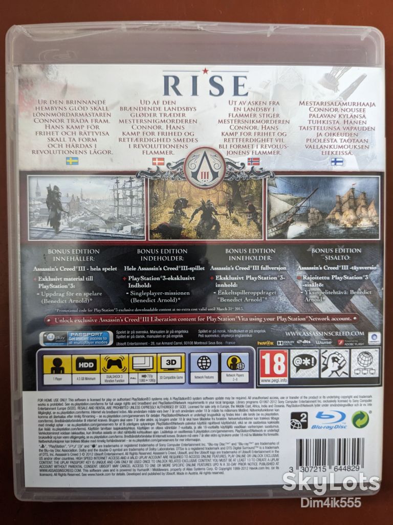 Assassin's Creed III диск для PlayStation 3 - фото фото фото 1