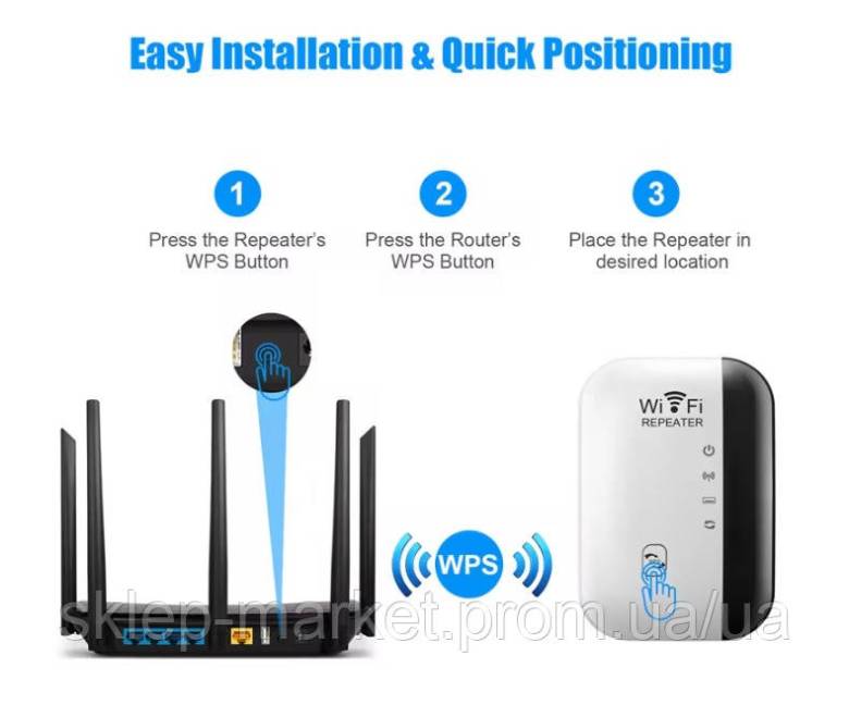 Wi-Fi REPEATER WI-FI репітер підсилювач сигналу вайфай ретранслятор рипітер 300Mb - фото фото фото 1