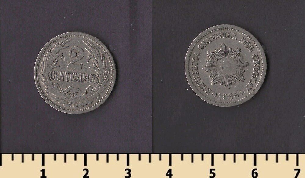 Уругвай 2 сентесимо 1936 - фото фото фото 0