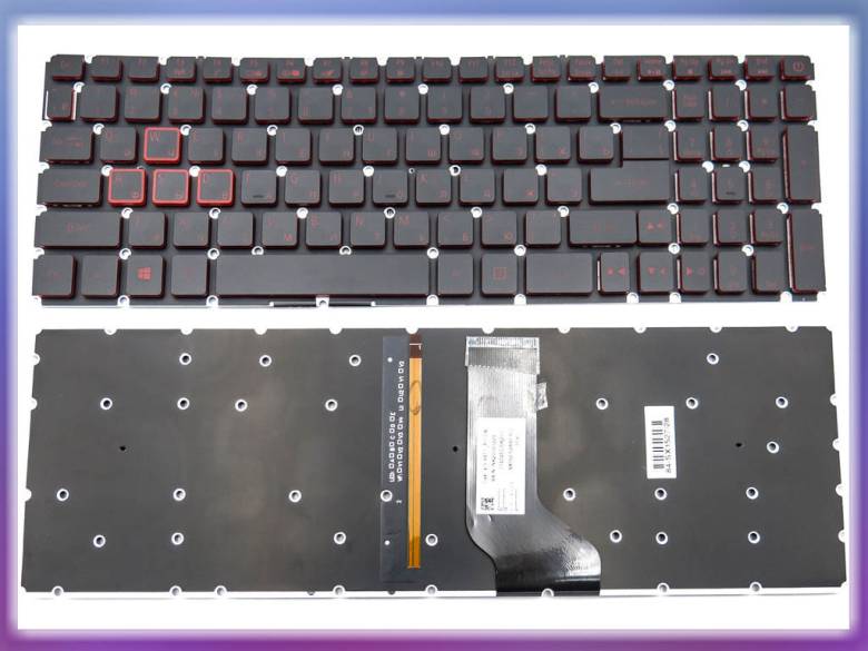 Клавиатура для ACER Nitro 5 AN515-42-R7EB AN515-42-R3H6 AN515-42-R8SH AN515-42-R5GT (RU Black, RED б - фото фото фото 0