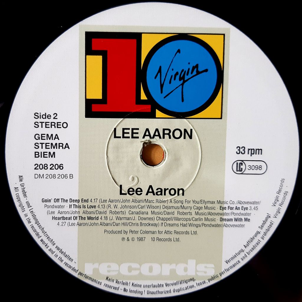Lee Aaron - Lee Aaron - 1987.  (LP). 12. Vinyl. Пластинка. Germany - фото фото фото 6