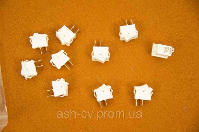 Вмикач, вимикач, кнопка, 250V, 3A, 10х15мм, біла, 1шт - фото фото фото 1